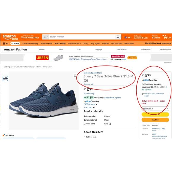 Sperry 7 Seas 3-Eye Blue 2 Boat Shoes  Size 16 M (D) - Picture 2 of 12